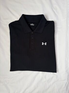 🔥 UNDER ARMOUR Performance Polo | Jet Black | Size XL | Golf & Outdoor